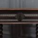 Louis XIII style blackened walnut desk, late 19th century, turned legs, one drawer