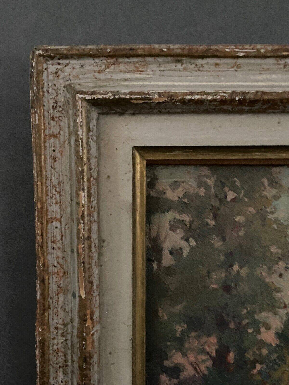 Oil on cardboard by J. Berges undergrowth offered to Guillot de Raffaillac