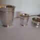 timpani, coquetier, towel round, silver metal year 70