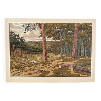 Lithograph by Henri Rivière La Forêt - Aspects of Nature