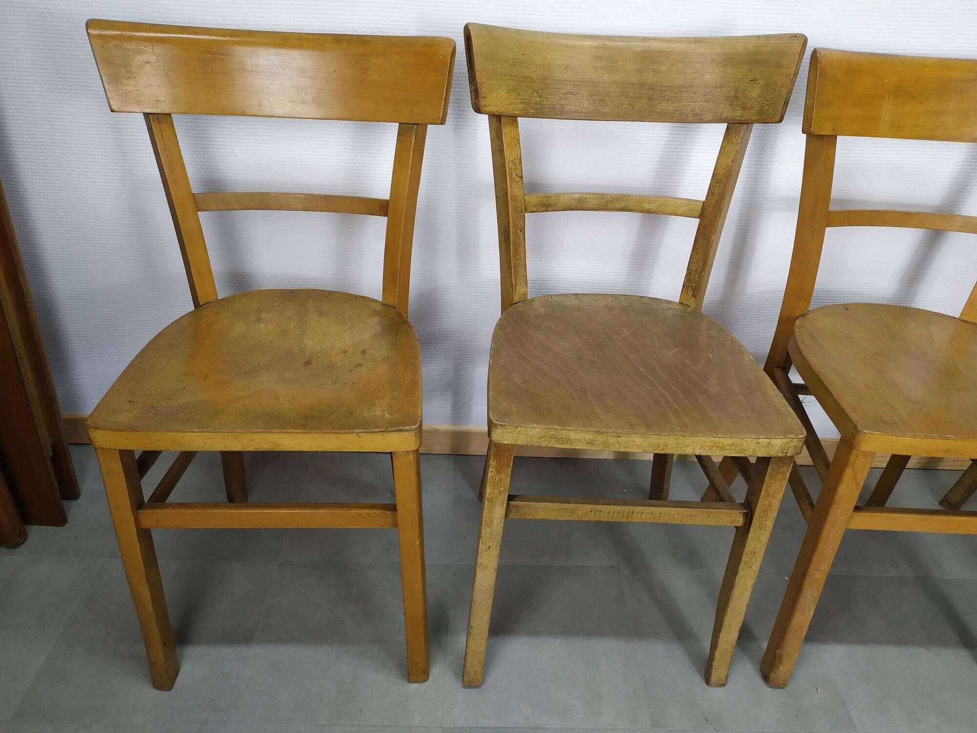 Lot of 4 Luterma Wood Bistrot Chair - year 50 - 60