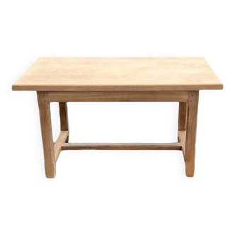 Antique farmhouse table in raw solid oak for 6 people