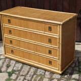 Rattan chest of drawers by Dal Vera Italy 1970