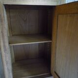 Small rustic country low cabinet in solid light oak