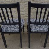4 Chaises de style Louis XVI de couleur noir effet vieillies , Totalement relookée