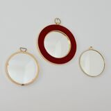 Lot de 3 miroirs bombés / convexe / oeil de sorcière artilux vintage 1960s