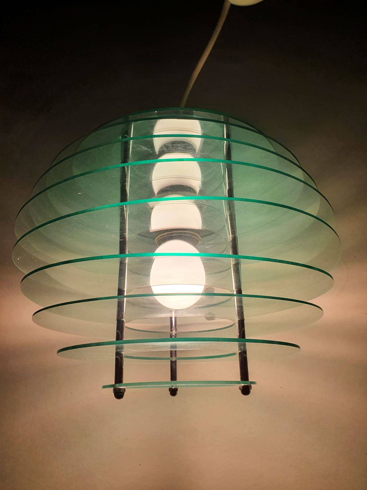 Vintage green globe design hanging lamp