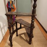 old turned wooden library staircase