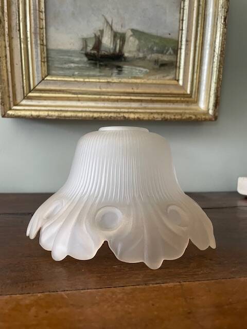 antique globe tulip lampshade in frosted glass