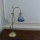 Lampe de bureau ou salon en laiton poli  XXème siècle pâte de verre signé LOTI Nancy