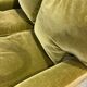 Vintage 2/3 seater toadstool sofa in khaki green velvet