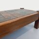 Vintage Brutalist Oak and Slate Coffee Table from the 60s-70s