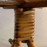 Rattan lamp in the shape of an ellipse Louis Sognot 1950