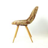 Midcentury Shell Chair By Miroslav Navratil In Original Velvet, Czechoslova