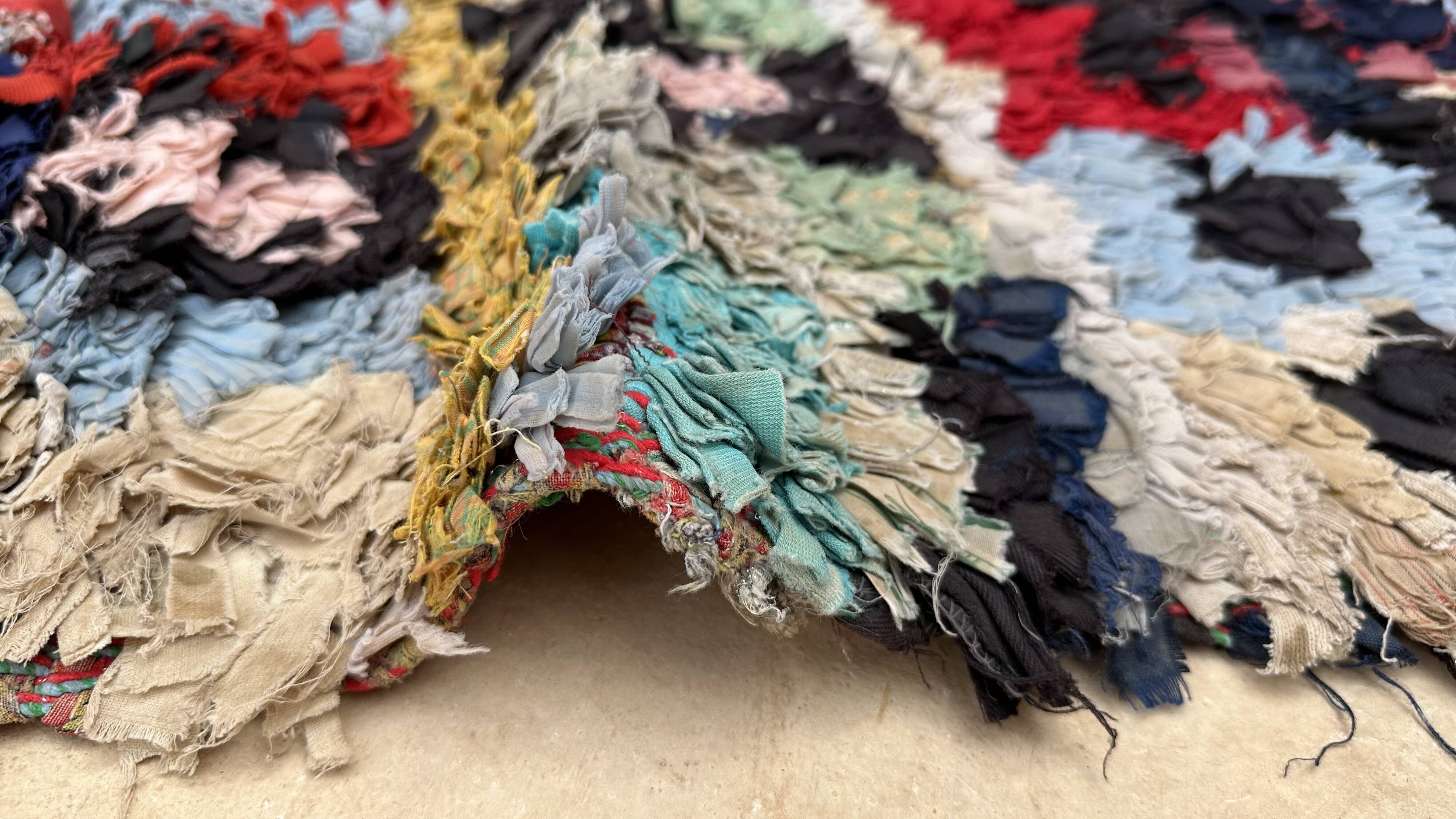 Boucherouite Berber rug - 69 x 176 cm