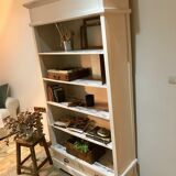 Bookcase, shelf, storage cabinet in solid wood white