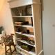 Bookcase, shelf, storage cabinet in solid wood white