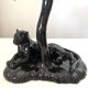 Black panther Art Deco candlestick