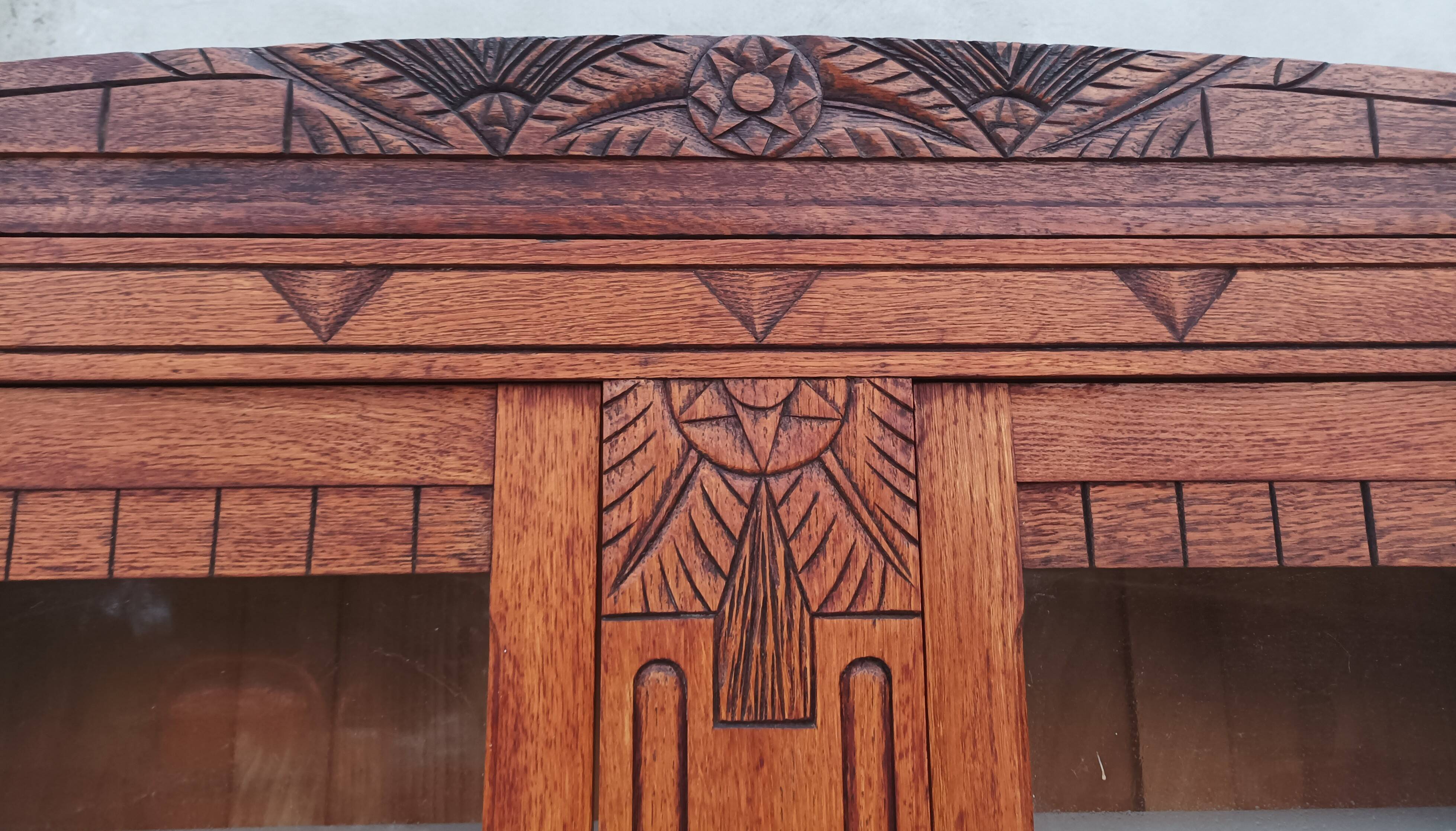 Art Deco period carved oak sideboard