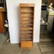 Oak curtained filing cabinet storage furniture 1950