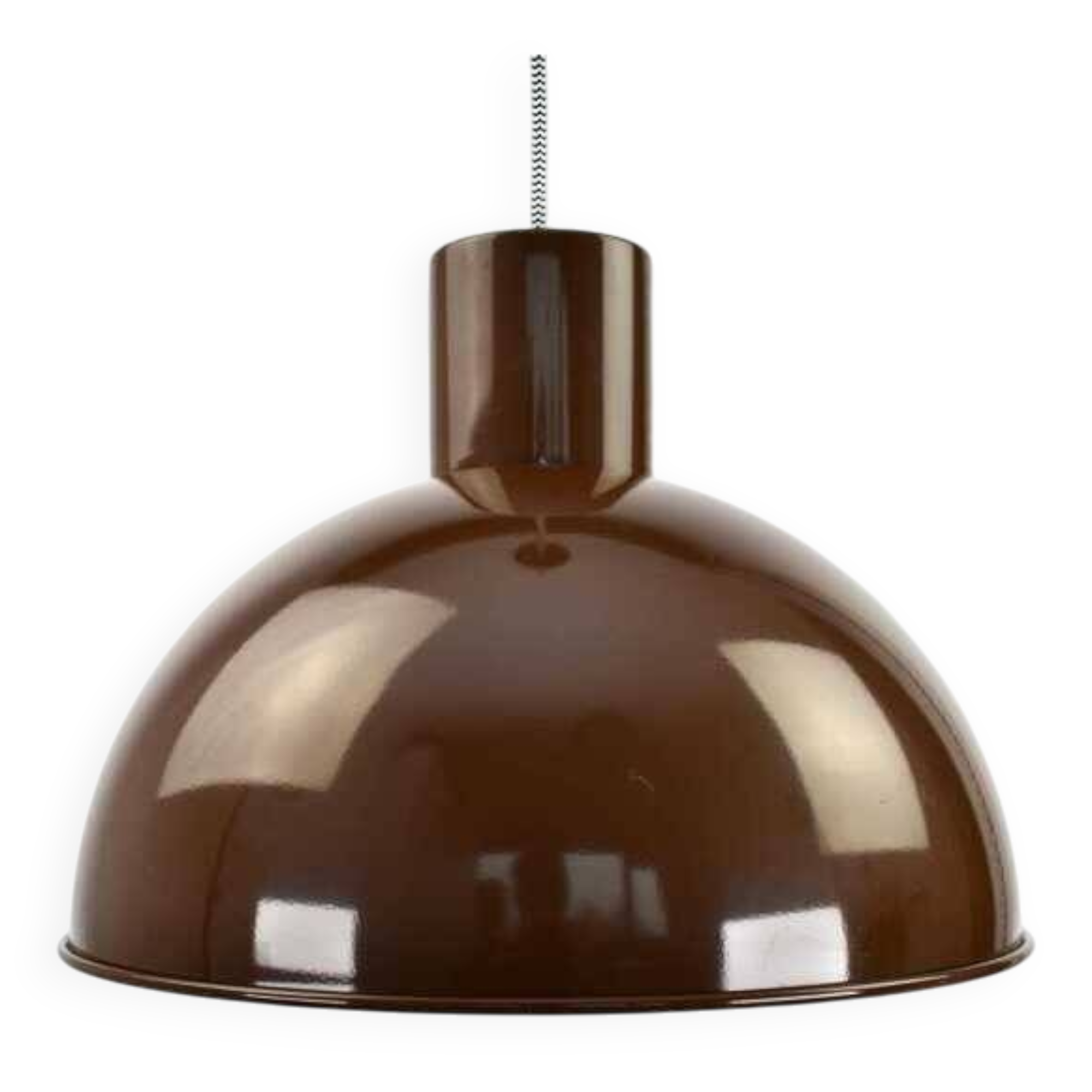 Midi Bunker Fog & Mørup Pendant Light Mid Century Modern Jo Hammerborg | Chocolate Brown Ceiling Light Vintage 70s Retro Danish Scandinavian