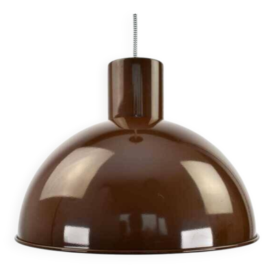 Suspension Midi Bunker Fog & Mørup Lumière Mid-Century Moderne Jo Hammerborg   Lumière de Plafond Marron Chocolat Vintage Années 70 Rétro Danois Scandinave