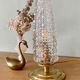 Vintage tulip table lamp in molded glass