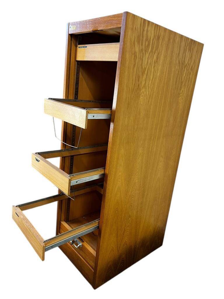 Vintage curtain wardrobe / archive cabinet with file supports