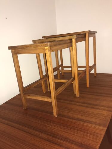Wooden trundle tables circa 1950