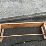 2 renovated farmhouse benches made of solid pine from the 20th century, 160cm.