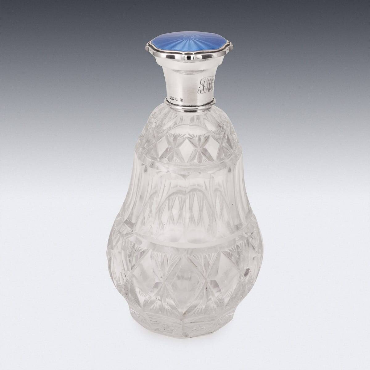 Antique 19thC Regency Solid Silver & Cut Glass Scent Bottle, London c.1812