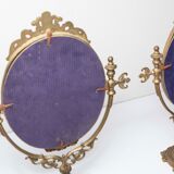 Pair of brass table mirror  28x39cm