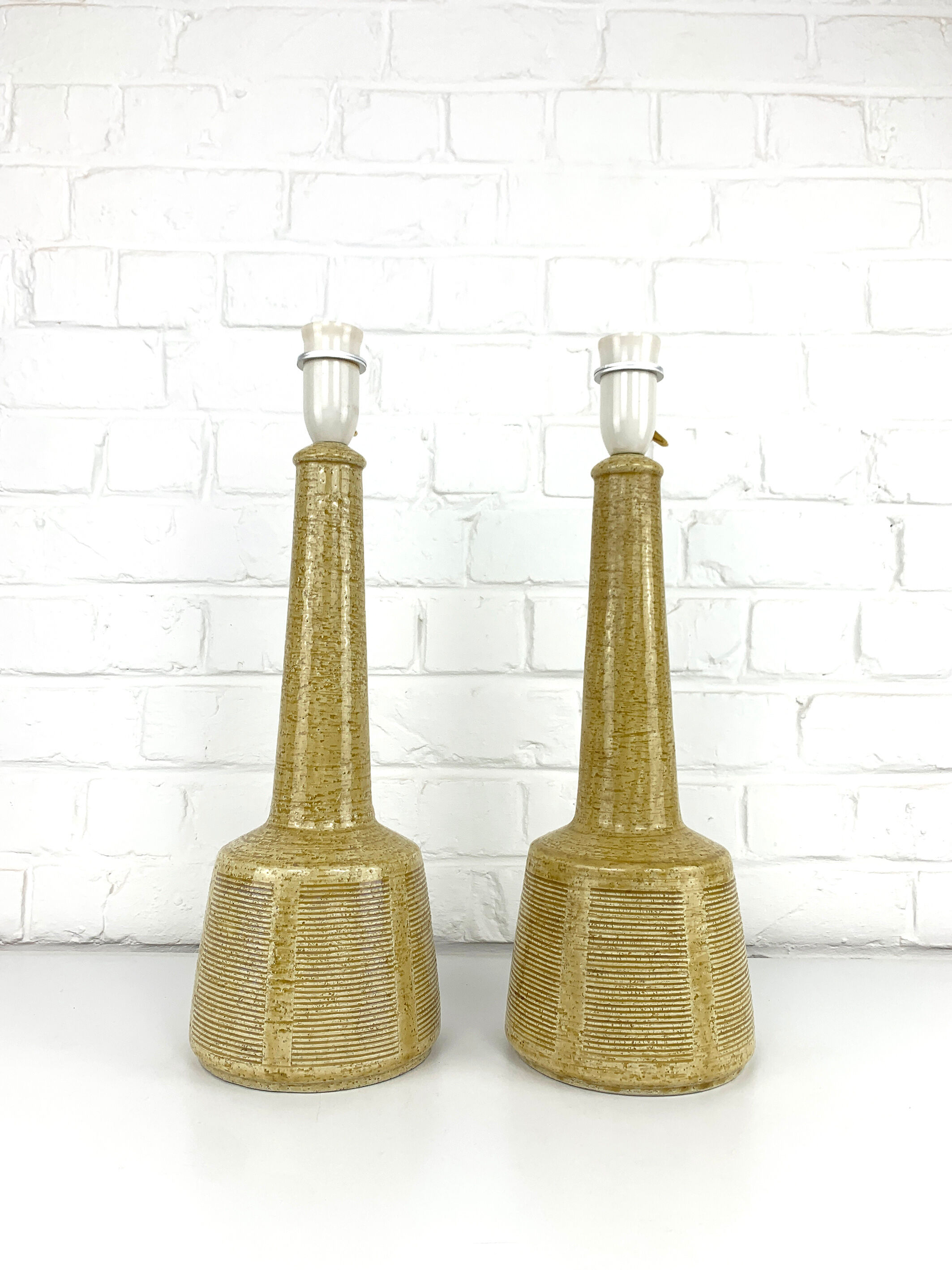 Pair of Ceramic Table Lamps Palshus, Denmark, design Esben Klint for Le Klint