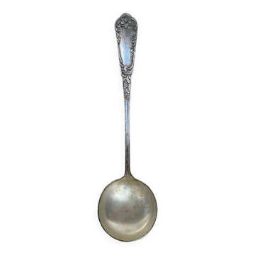 Old SFAM Goldsmith's Ladle Silver Plated Metal 12G Leaf Decor #B342
