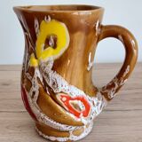 Ceramic pitcher signed Poët Laval Turban 70s