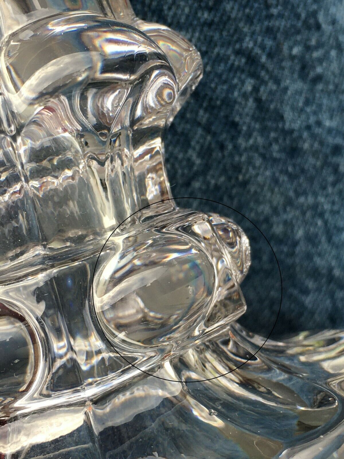 19th century moulded crystal candlestick