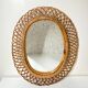 Oval rattan mirror style Franco Albini - 1960's