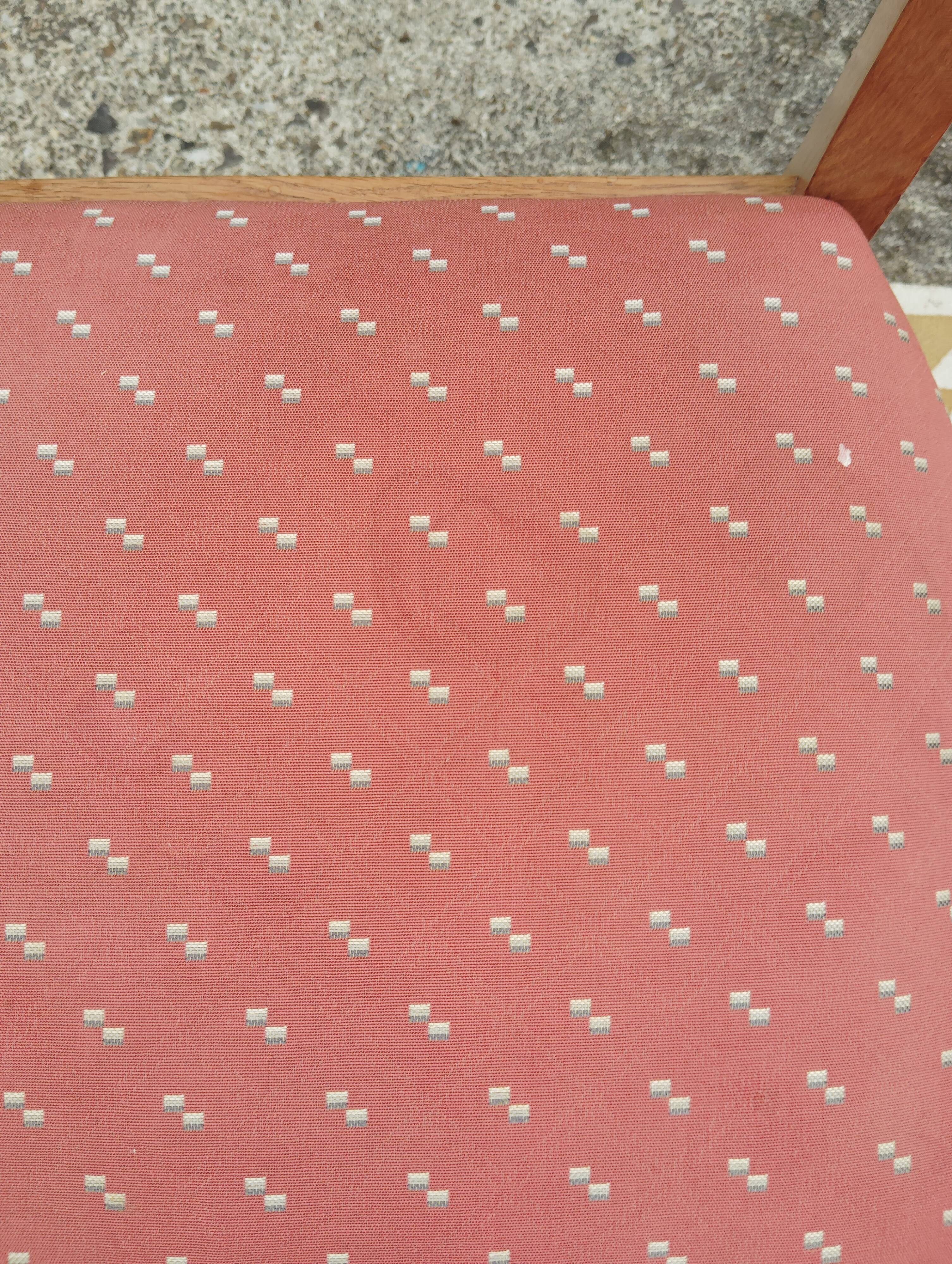 Set 6 chaises vintage structure chêne assise et dossier rouges