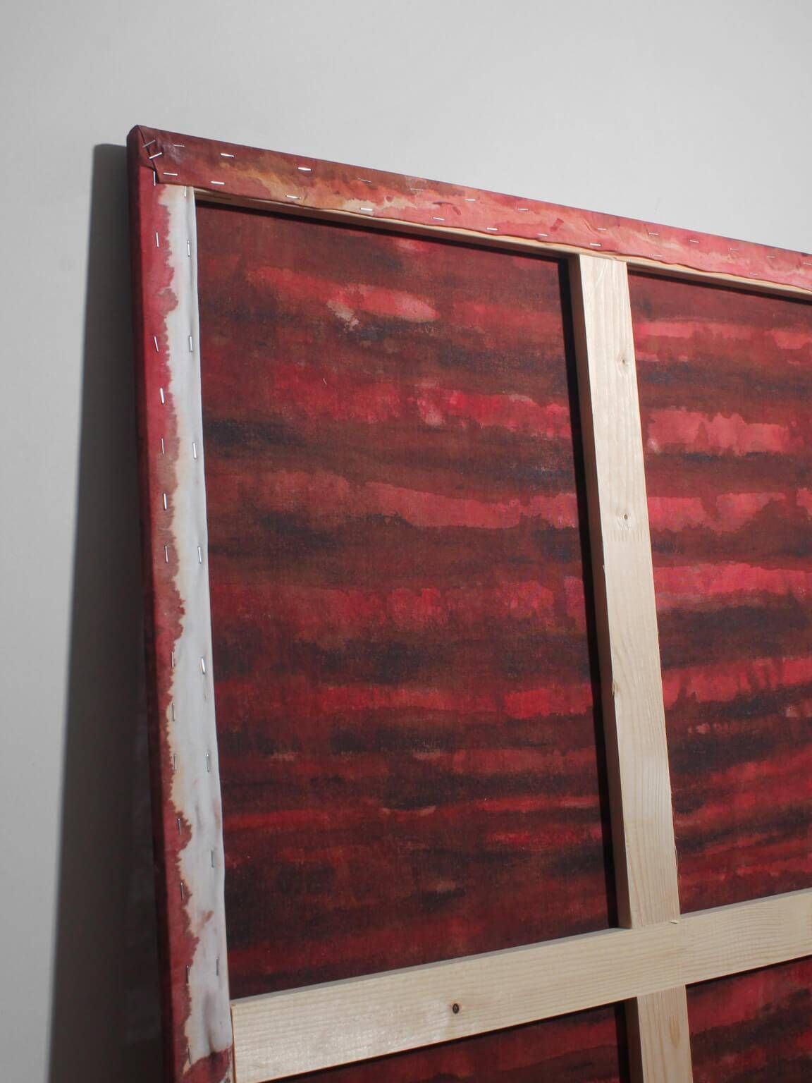 Horizontal Organic Lines In Pink And Black By Karina Savonenko, 80x120cm