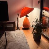 Sculptural lamp in terracotta ceramic