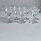 Set of 6 crystal wine glasses