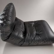 Marsala armchair in black leather by Michel Ducaroy, Ligne Roset edition.