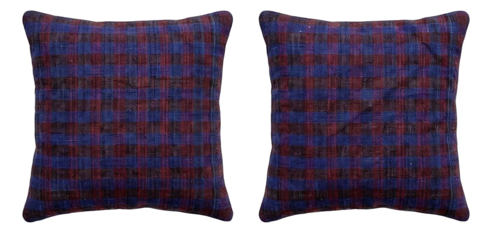 Set of 2 vintage kilim cushion covers 48x51 cm