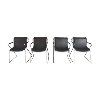 Set of 4 chairs "Penelope " by Charles Pollock