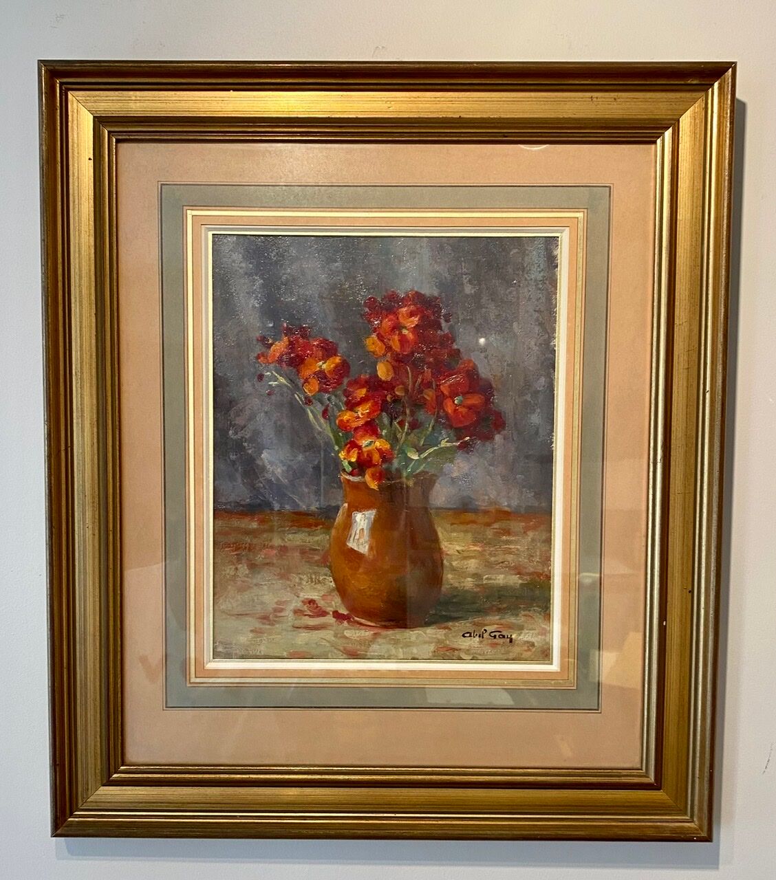 Old painting, still life with cloves by Abel Gay (1877-1961)