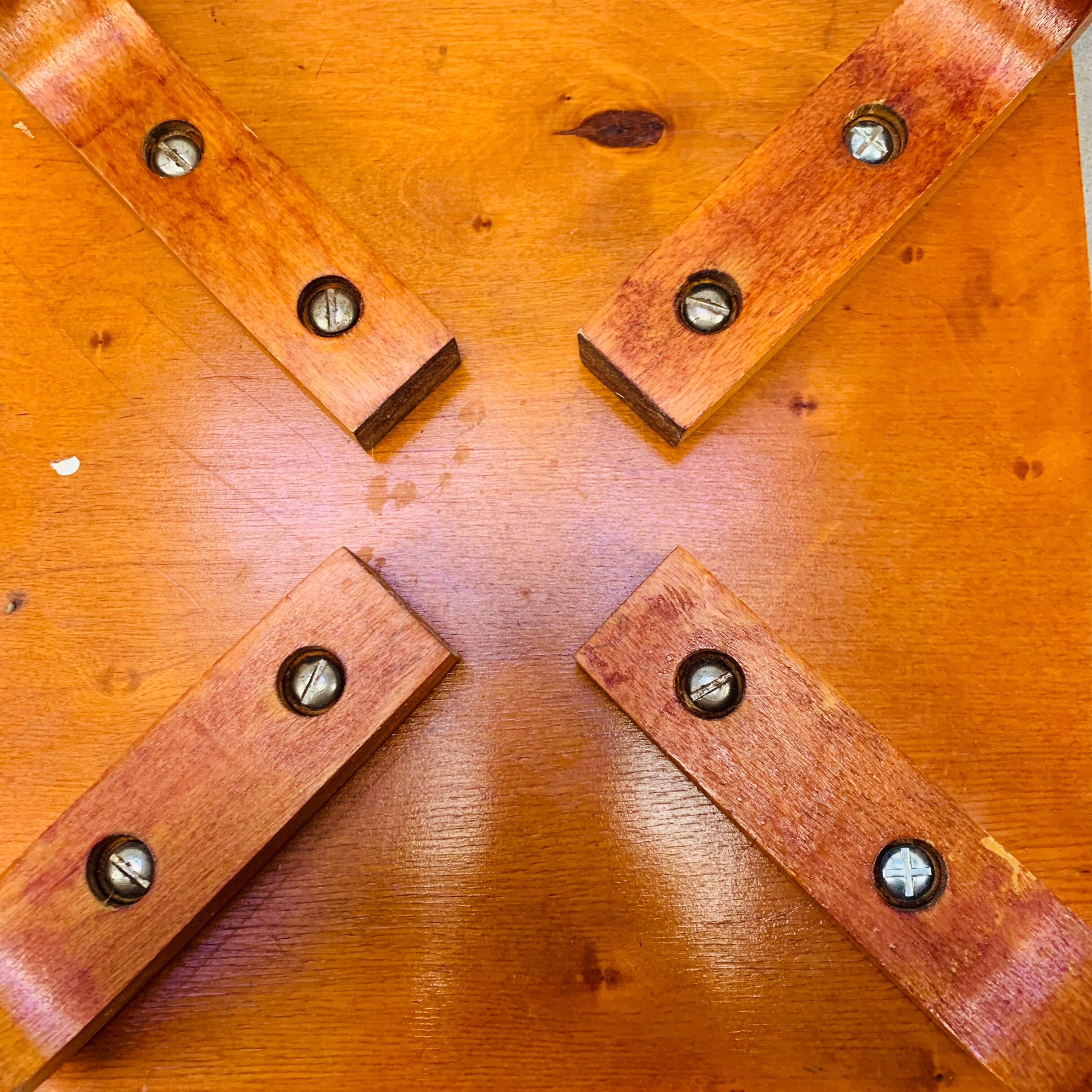 Scandinavian curved wood stool 50s