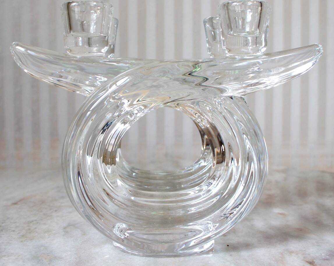 Set of 2 double candlesticks in Vannes crystal