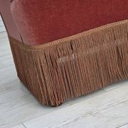 1950s, Danish 2-seater sofa, salmon pink furniture velour, ash wood.