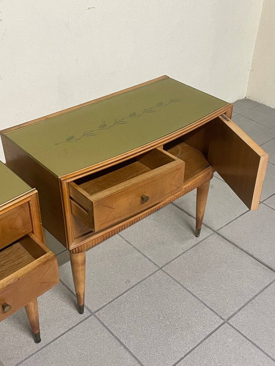 Italian Mid-Century modern bedside tables, 1950s, set of 2