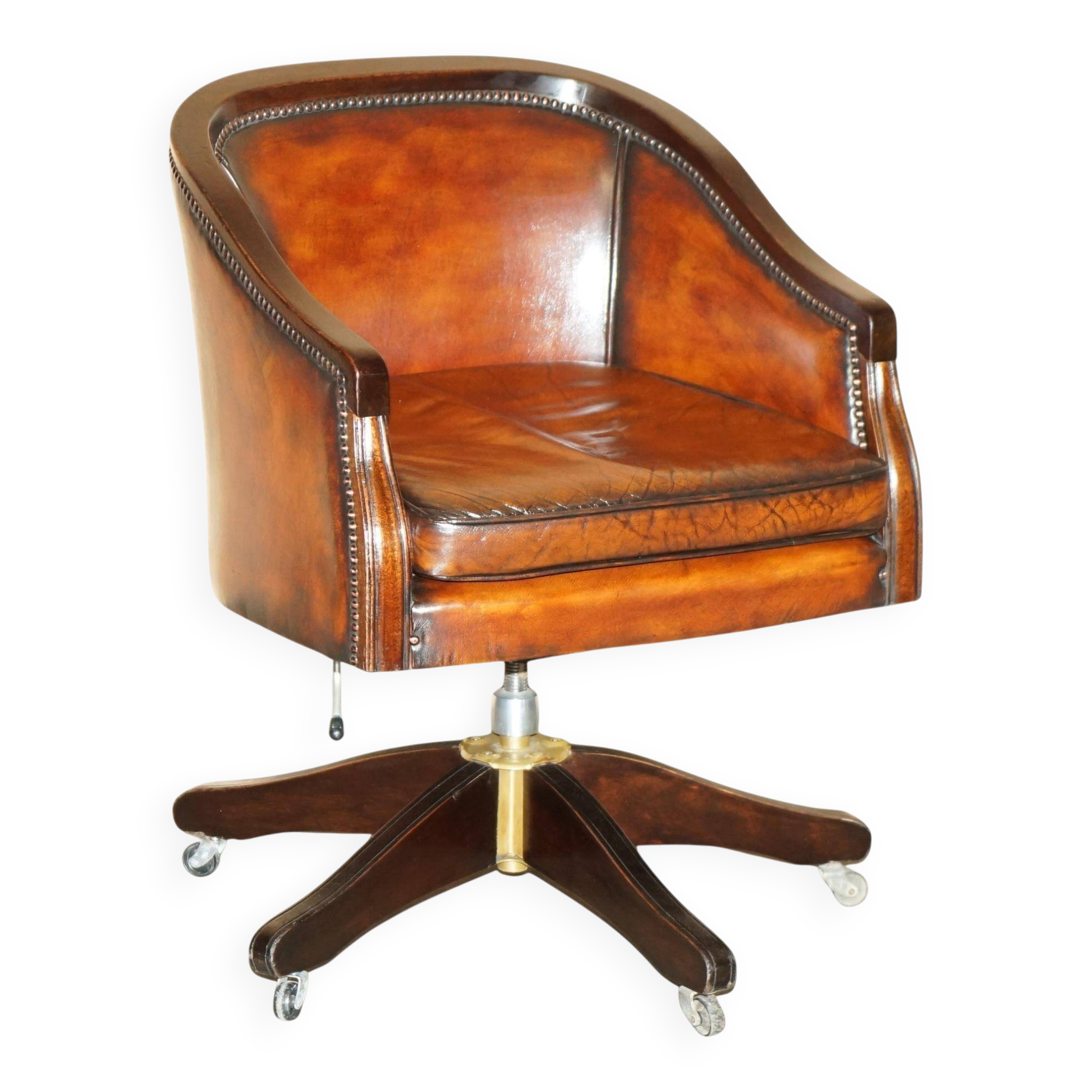 Restored leather captain's or director's chair